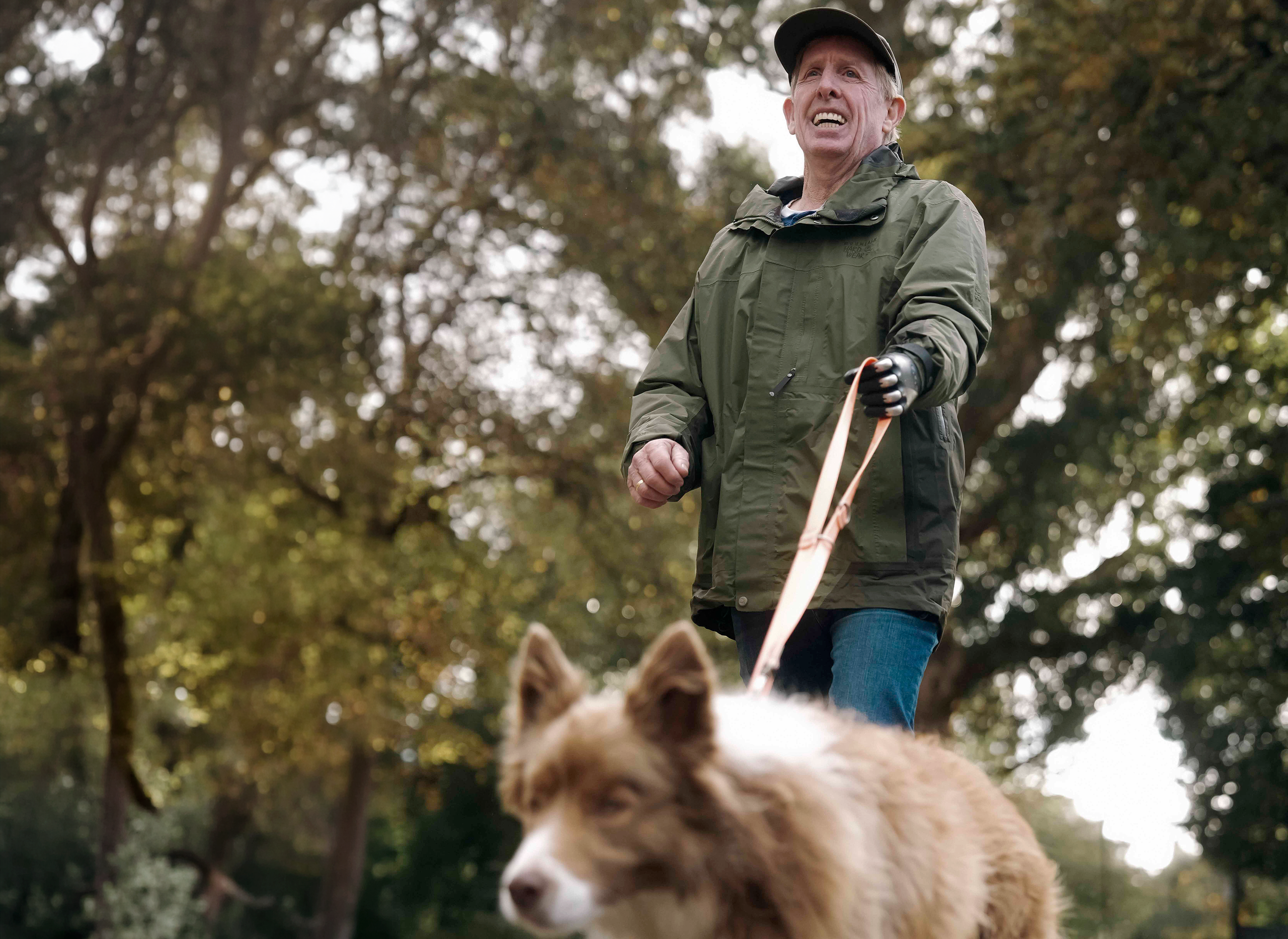 Richard Taylor, TASKA Champion and TASKA CX hand user taking dog for a walk